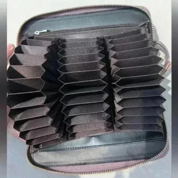 Genuine Leather Womens Wallet Card Holder Large Wristlet Clutch (Purple) NWOT - Picture 3 of 11